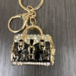 Black And Gold  Cheetah Print Keychain