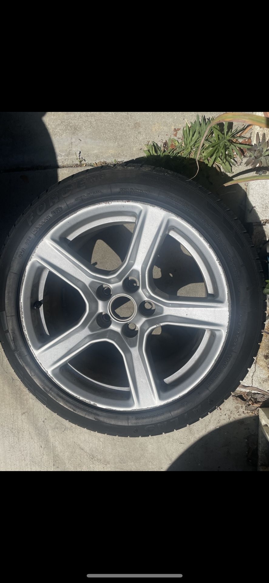 1 - 245/45r18 5x120 5x4.72 Stock Chevy Camaro S10 Bmw Wheel Rim Good 80% Treads Tire!!!