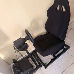 Racing chair set and gaming Steering Wheel with Pedals and Shifter