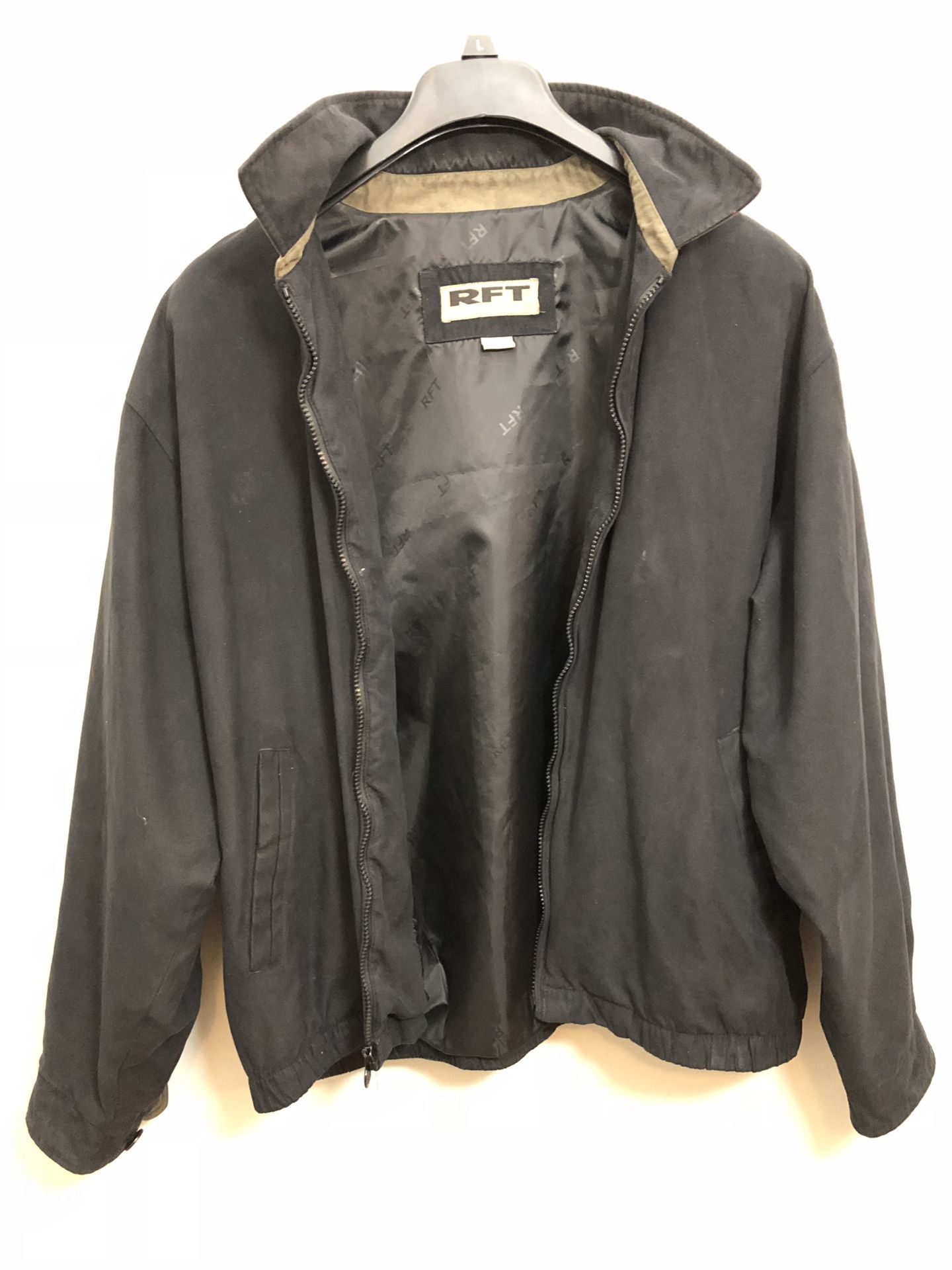 RFT Rainforest Jacket Mens XL Zip Up Black/Tan Coat