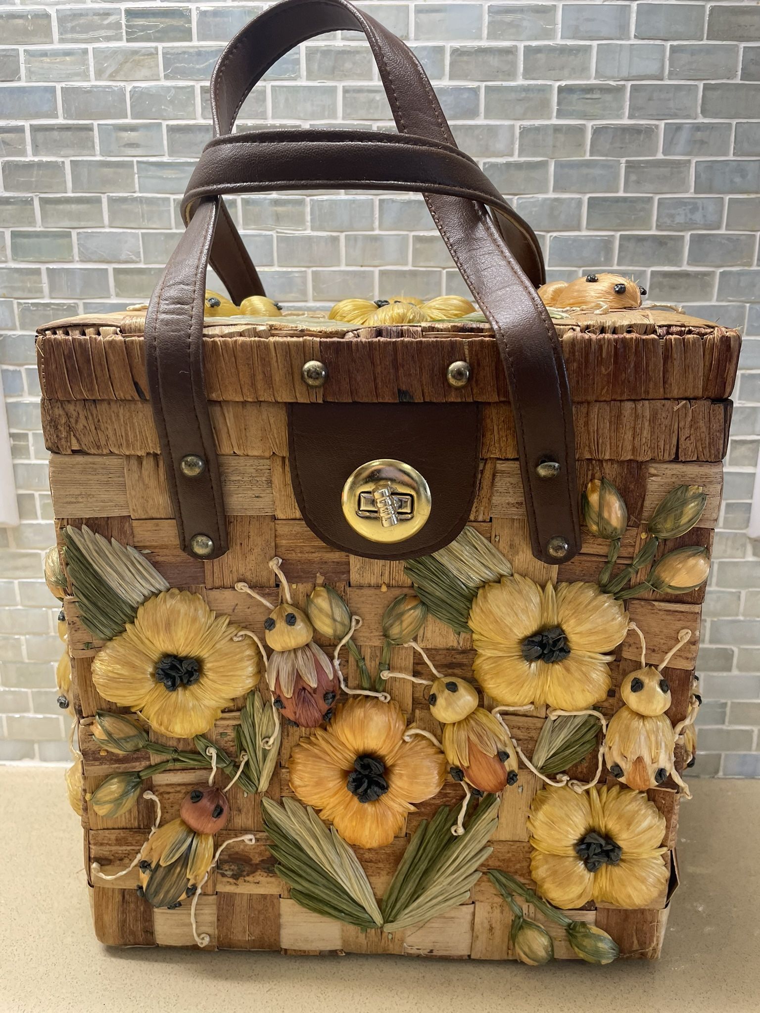 Vintage Straw Bag Handmade In The Philippines