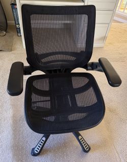 Black Mesh Ergonomic Office Chair + Clear Floor Mat