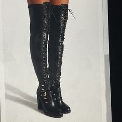 DENEISHA BLOCK HEEL COMBAT BOOT