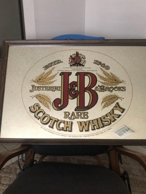 Vintage Rare Scotch Whiskey Mirror Sign