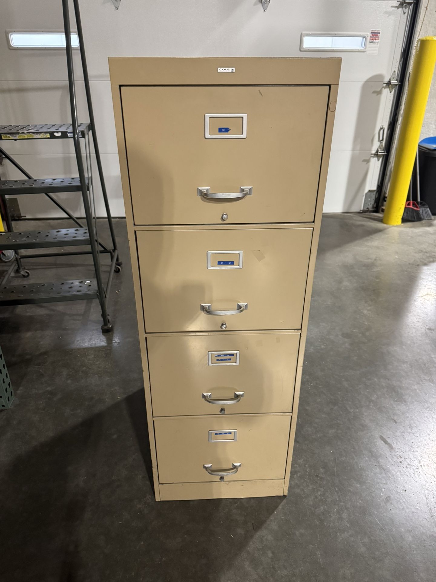 Vintage Cole Steel Metal File Cabinet 4-Drawer