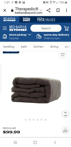 Therapedic 20 lb. Jersey Knit Weighted Blanket in Grey for Sale in