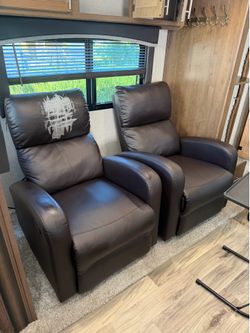 Pair of Brown Faux Leather Recliners