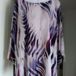 JLo "Jennifer Lopez" Abstract Blouse...Size 1X