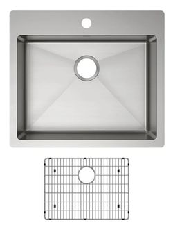 Elkay Crosstown 25 in. Undermount Single-Bowl Stainless Steel Sink with Rack