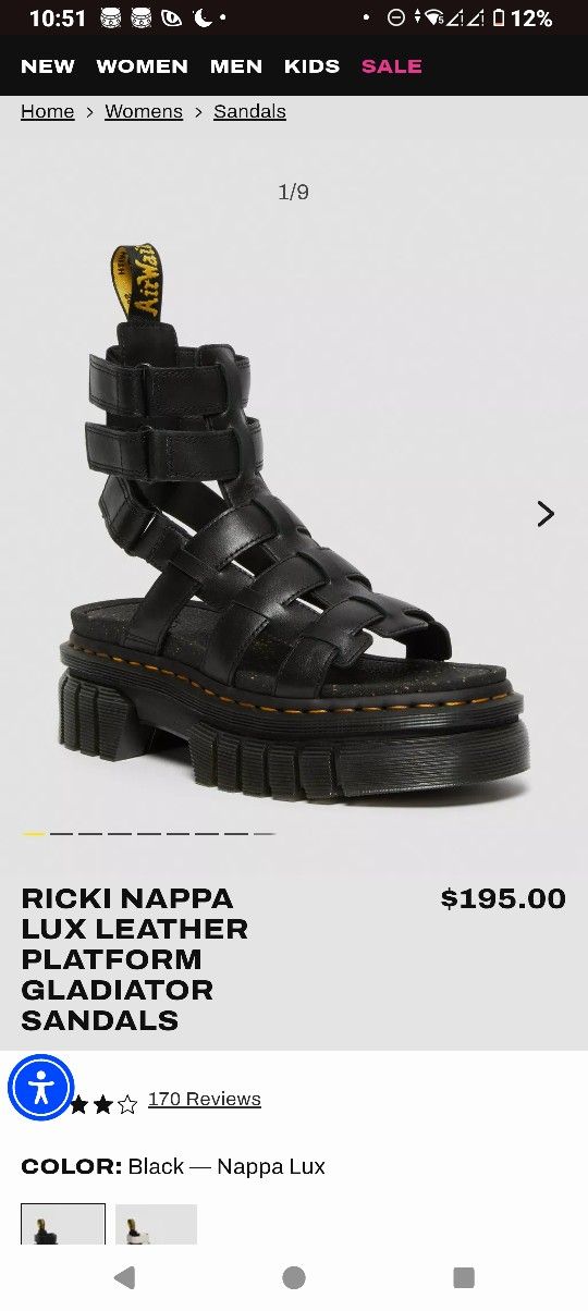 BRAND NEW Doc Marten Ricki GLADIATOR LEATHER STRAP SANDAL WOMEN'S SIZE :11