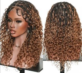 18'' Ombre Brown Boho Braided Wig