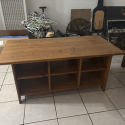 Brown Coffee Table With Compartments 
