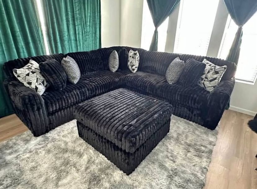 Sectional Fluffy Couch