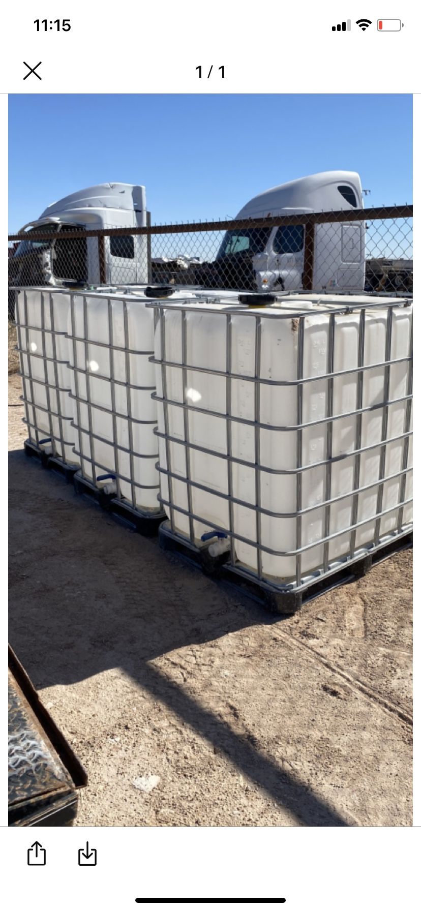 330 Gallon IBC Totes with Metal cage