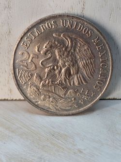 1968 Olympic 25 Pesos Coin - 72% Pure Silver (Ley 0.720)