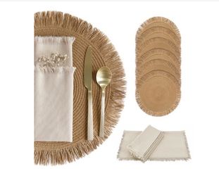 Boho  Placemats Set Of 6 With Napkins