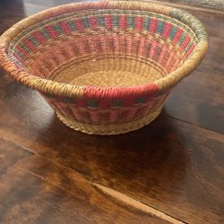 Hand Made Basket Multicolor