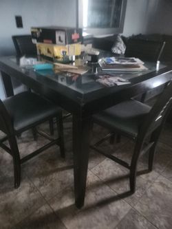 Wood and glass table