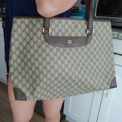 Authentic Vintage Gucci GG Monogram Supreme Large Tote Bag