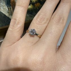 14K Yellow Gold Natural Diamond Engagement Wedding Ring