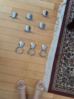 Chrome Bathroom Hardware Set – Hooks and Towel Rings