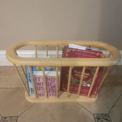 Wood Magazine Rack. Towl Holder Or Books Too. Like New.