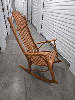 Vtg Arondak Oak Bentwood Rocking Chair