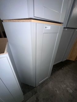 Hampton Bay Dove Grey Diagonal Corner Wall Cabinet – New