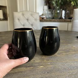 Black Cups With Gold Rim