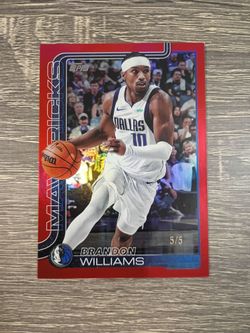 2025-26 Brandon Williams Topps Basketball Red Refractor 5/5 (Book End)