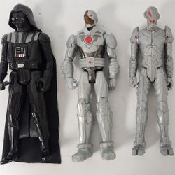 Lot of 3 Action Heros - Batman Cyborg 2015, Ultron Titan 2015, Star Wars Darth Vader 2013