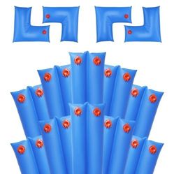 Pool Water Bags,8ft Heavy Duty Double Chamber Water Tubes Pool Cover Weights for Inground Pool,25 𝑮𝒂𝒖𝒈𝒆(0.3mm) Durable Water Bags for Winter Pool