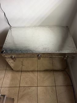 Metal Chrome Toy Chest Furniture 36”