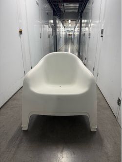 2 Ikea Skarpo white armchairs