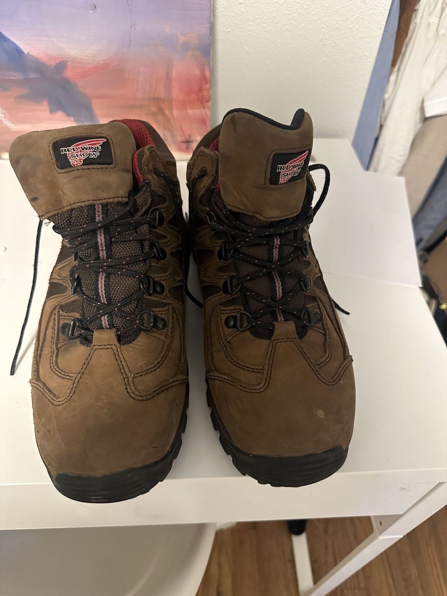 Red Wing Brown Leather Lace-up Steel Toe Hiker Boots Size 11