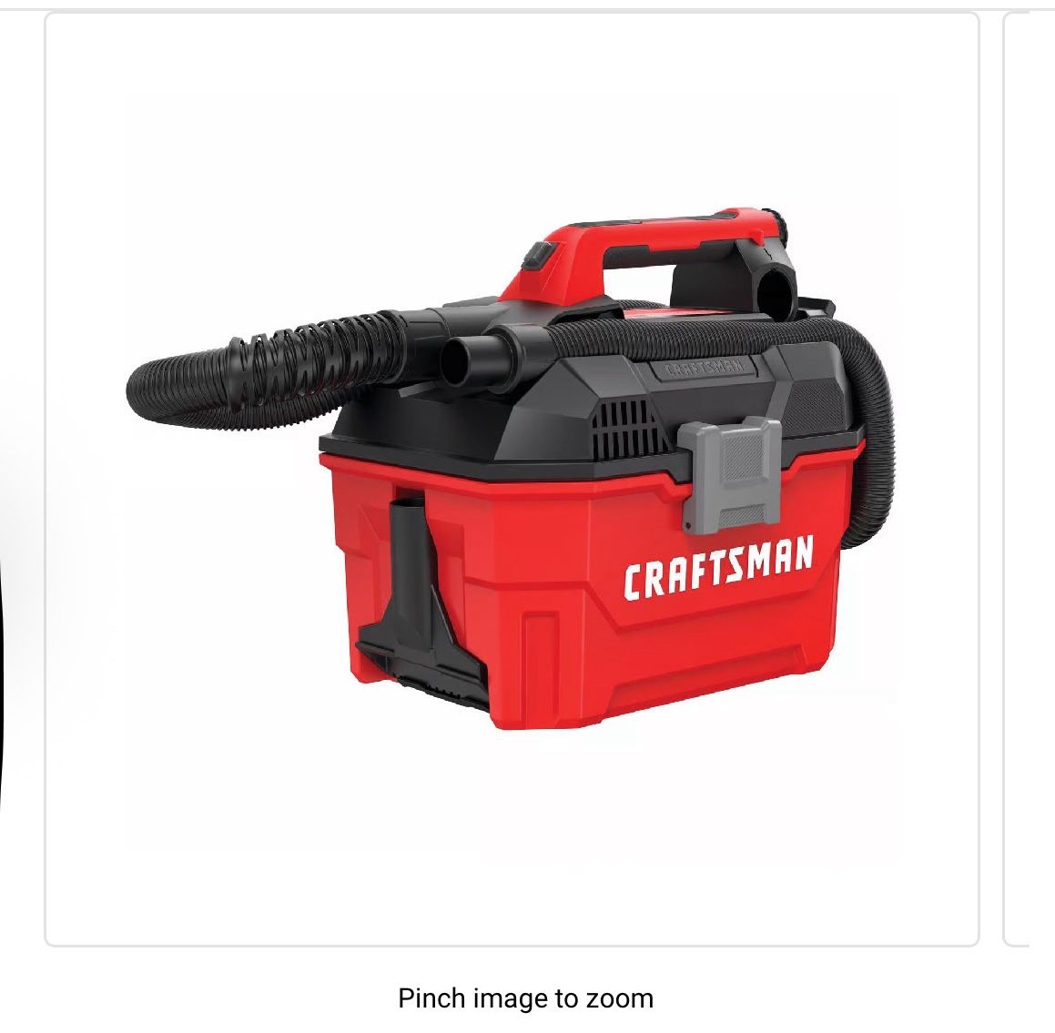 Craftsman V20 CMCV002B 2 gal Cordless Portable Wet/Dry Vacuum