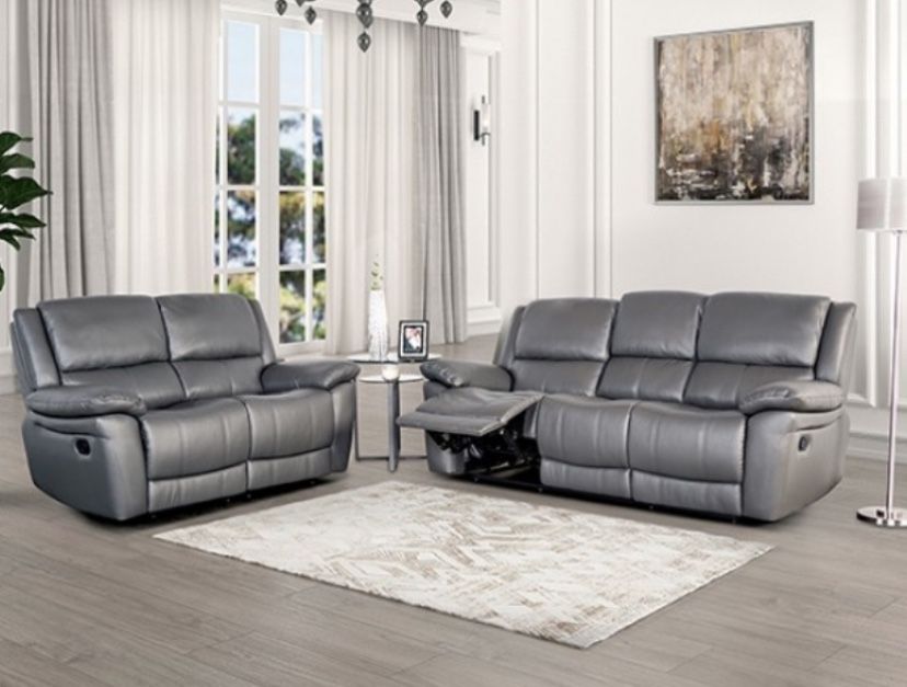 Leather Recliner Sofa And Loveseat Set Brand New
