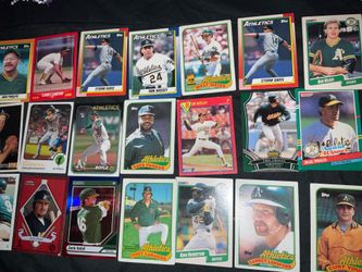 Oakland Athletics Lot of x32 A’s Oakland Coliseum Cards Ricky Henderson Dave Henderson Weiss Lansford Giambi Steinbach ETC. ExcellentMint Condition 32
