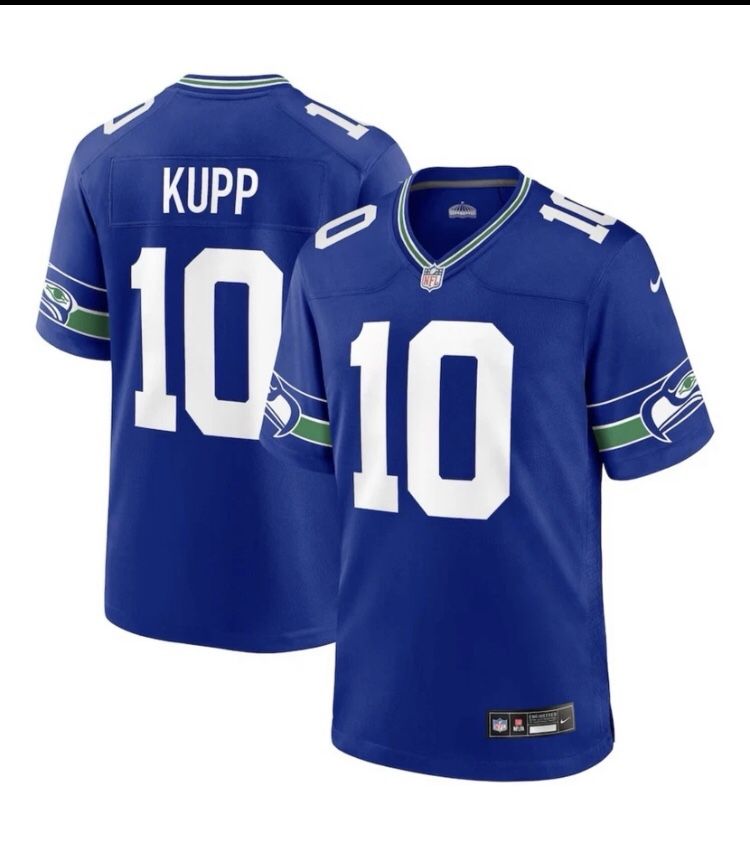 Seattle Seahawks Cooper Kupp #10 Nike Men's Royal Throwback 2025 NFL Game Jersey
