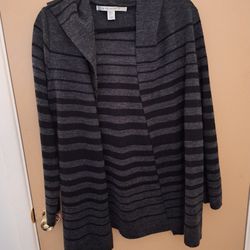 Max Studio Womens Cardigan Striped Sweater Size Large 