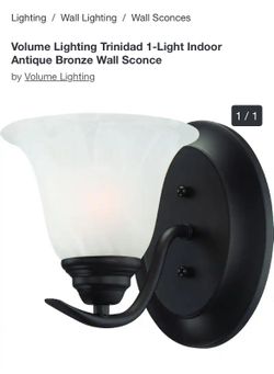 Wall Sconce Lights - Antique Bronze/alabaster - 2 New In Box 