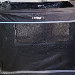 Lesure Pet Dog  Crateportable Open WIndown 42x31x31 Inch Grey Black  Brand  New In The  Box