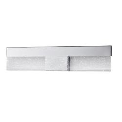Hampton Bay Havelock 23 Inch Chrome LED Vanity Light With Clear Seedy Glass