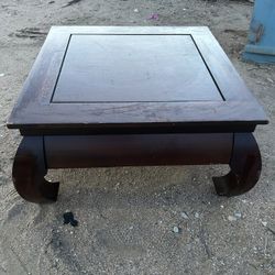 Oversized Wood End Table 