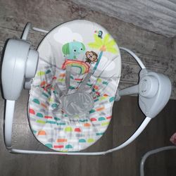 Bright Stars Playful Paradise Portable Contact Baby Swing With Toys 