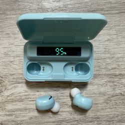 TWS Blue Bluetooth 5.0 Wireless Earbuds Headphone Waterproof