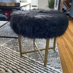 Faux Fur Stool