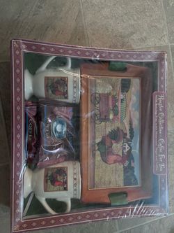 Rooster coffee set w serving tray