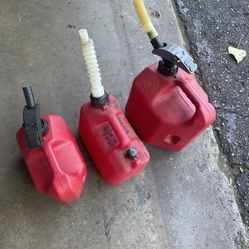 Gas Containers   One Two Gal And Two  One Gals 