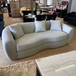 Carmel Silver Bouclé Living Room Set / 2pc